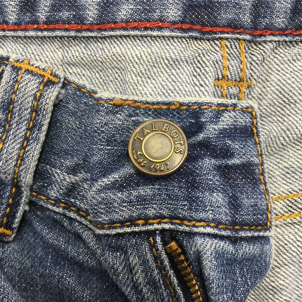 Talbots Jeans Womens 14 Blue Medium Wash Straight Leg Mid Rise Denim Classic Fit